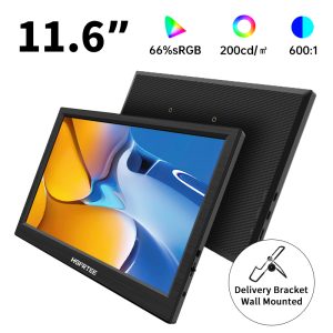 HGFRTEE 11.6-Inch Portable Display, Built-In Speaker, HD Resolution , 60Hz Refresh Rate - Ideal For Work & Entertainmen