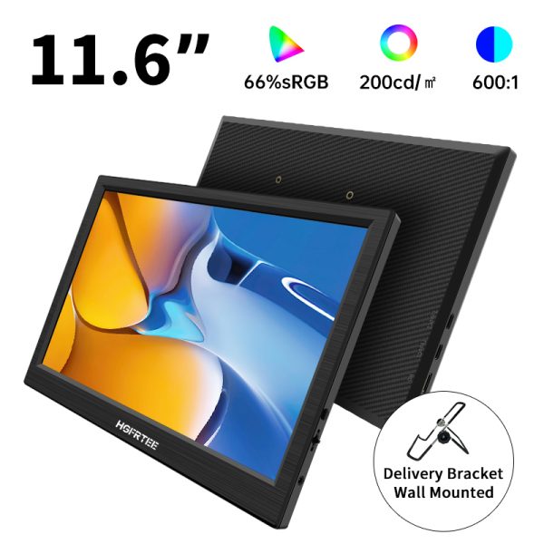 HGFRTEE 11.6-Inch Portable Display, Built-In Speaker, HD Resolution , 60Hz Refresh Rate - Ideal For Work & Entertainmen