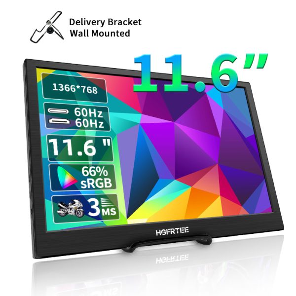 HGFRTEE 11.6-Inch Portable Display, Built-In Speaker, HD Resolution , 60Hz Refresh Rate - Ideal For Work & Entertainmen - Image 6