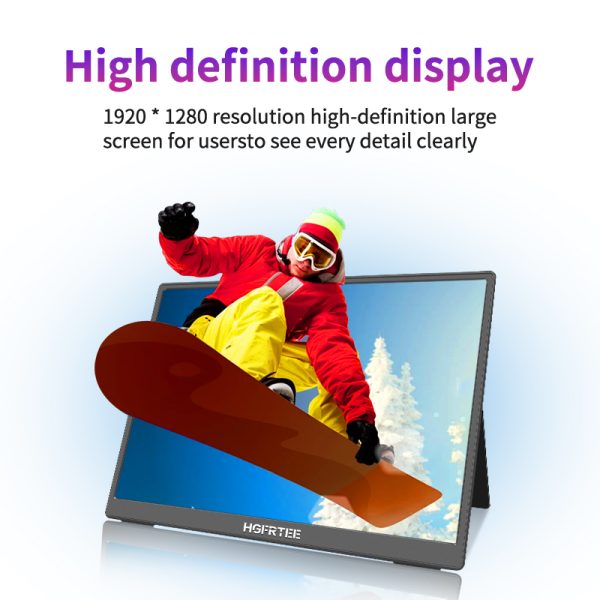 10.5 Inch HGFRTEE Portable Display Monitor With Stand, 1280P FHDR, 100% SRGB, 420nit, Ideal For Work & Entertainmen - Image 3