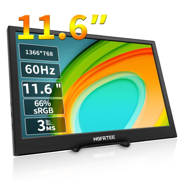 HGFRTEE 11.6-Inch Portable Display, Built-In Speaker, HD Resolution , 60Hz Refresh Rate - Ideal For Work & Entertainmen - Image 7